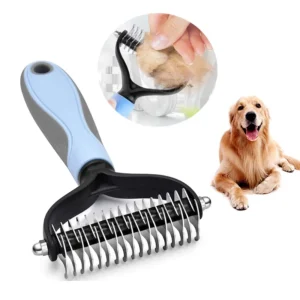 Pet Deshedding Brush for Dogs & Cats – Fur & Knot Remover