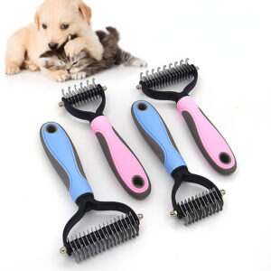 Pet Deshedding Brush for Dogs & Cats – Fur & Knot Remover