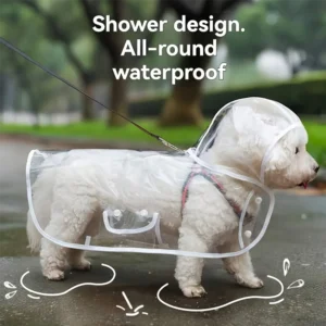 Transparent Waterproof Dog Raincoat, Raincoat for Small and Medium-Sized Dogs, Teddy and Bichon Frise Dog for Rainy Days Walking