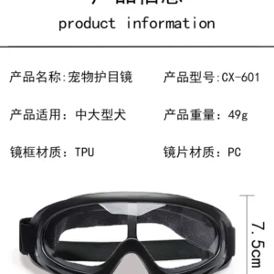 Dog Sunglasses Soft Adjustable UV Protection Pet Goggles Easy Wear Puppy Glasses For Small Medium Breed Outdoor Riding Driving
