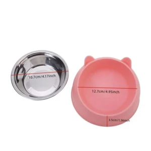 1/2/5pcs Cat Bowl Creative Inclined Kitten Puppy Food Feeding Bowls Stainless Steel Cats Drinking Feeder Pet Dogs Cats Feeders