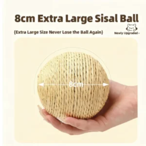 Interactive Sisal Cat Scratching Ball Toy Anti-Bite Teething Kitten Pet Supplies with Teeth Cleaning Feature Sound Making