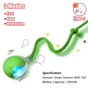 Smart Cat Toys Automatic Rolling Ball Fake Tail Rechargeable Electric Pet Interactive Toy Dog Cat Training Imitate Mouse Tail