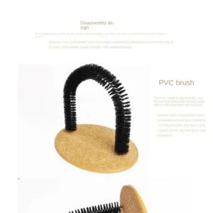Cat Toy Arch Self Groome Pamper Feline with A Massage Grooming Rubbing Brush with Scratching Pad Toy for Cats Interactive Toys