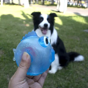 Dog Chewing Toy Training Sound Silicone Ball Simulated Fish Shape Dog Toy Interactive Cleaning Teeth Pet Accessories