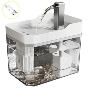 USB Cat Water Fountain with Auto Filter Transparent Anti-Dry Burning Recirculating Dispenser Includes Pump for Cats