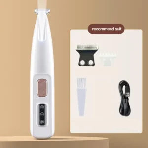 New Dog Paw Trimmer with LED Light Fully Waterproof Pet Hair Trimmer with LED Display Dog Clippers for Grooming 18mm Widen Blade