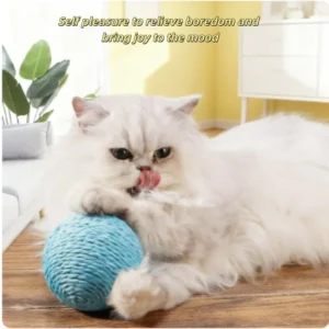 Interactive Sisal Cat Scratching Ball Toy Anti-Bite Teething Kitten Pet Supplies with Teeth Cleaning Feature Sound Making