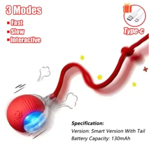 Smart Cat Toys Automatic Rolling Ball Fake Tail Rechargeable Electric Pet Interactive Toy Dog Cat Training Imitate Mouse Tail