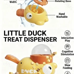 Dog 2-in-1 Interactive Toy Pet Automatic Food Treat Dispenser Cartoon Duck Design Slow Food Pet Snack Feeder for Dog Training