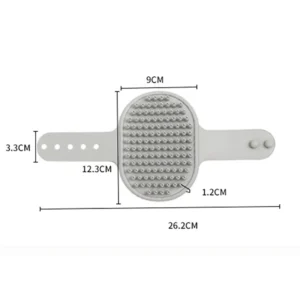 Cat Grooming Comb Dog Bath Brush Pet Grooming Shedding Soothing Massage Rubber Bristles Comb with Adjustable Ring Handle