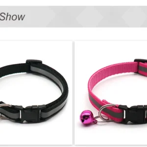 2Pcs/Pack 12 Colors Reflective Adjustable Cats And Small Dogs Collars With Bells Pet Supplies