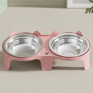 1PC Stainless Steel Cat Food & Water Bowl with Anti-Tip Design Large Capacity Easy-Eat Design for Pet Dog Cat  Feeding Food Bowl