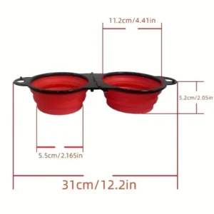 1-piece 2-in-1 Foldable Dual Bowl Feeding Bowl Portable Outdoor Travel Dog Cat Drinking Bowl Pet Supplies Outdoor Feeding Water