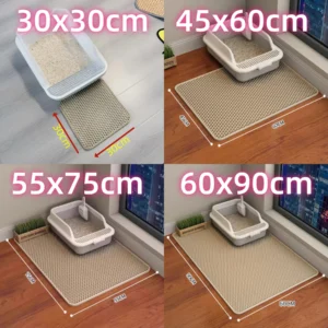 Large Cat Litter Mat Waterproof Double Layer Non Slip Litter Box Tray Pad Washable Durable Pet Toilet Training Mat