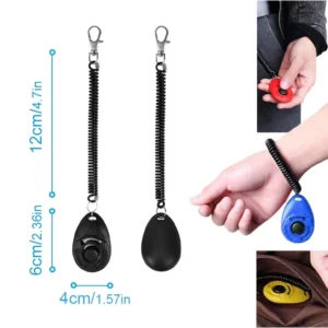 Dog Training Clicker Pet Cat Dog Click Trainer Use for Cat Puppy Birds Horses Aid Adjustable Wrist Strap Sound Key Chain