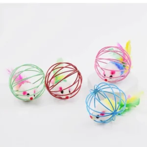 Popular Colorful Mouse in Cage Cat Toy Within Sand Interactive Chase Cat Mouse Toy