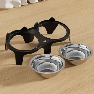 1PC Stainless Steel Cat Food & Water Bowl with Anti-Tip Design Large Capacity Easy-Eat Design for Pet Dog Cat  Feeding Food Bowl