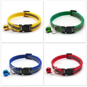 2Pcs/Pack 12 Colors Reflective Adjustable Cats And Small Dogs Collars With Bells Pet Supplies