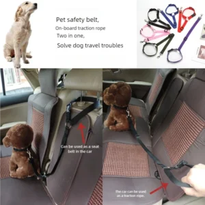 Car Dog Safety Belt Pet Leash Adjustable Durable Nylon Strap For Small Medium Dogs Anti Shock Vehicle Travel Seat Belt Lead