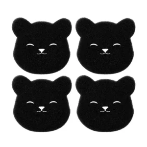 2 /4 Sets Of Household Pet Hair Remover, Machine Washed Bear Sticky Sponge, Reusable, Suitable For Washing Machine, Dryer, Black