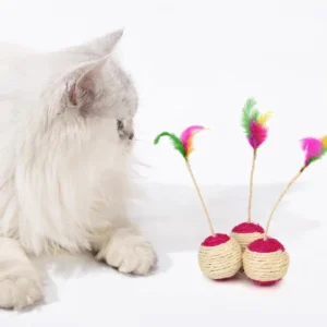 Interactive Sisal Cat Scratching Ball Toy Anti-Bite Teething Kitten Pet Supplies with Teeth Cleaning Feature Sound Making