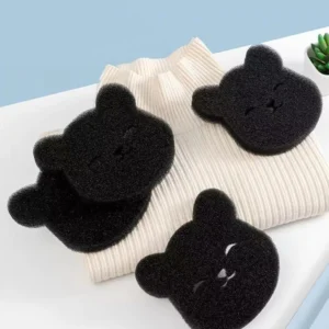 2 /4 Sets Of Household Pet Hair Remover, Machine Washed Bear Sticky Sponge, Reusable, Suitable For Washing Machine, Dryer, Black