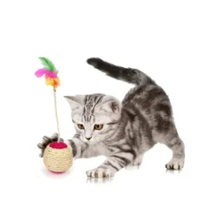 Interactive Sisal Cat Scratching Ball Toy Anti-Bite Teething Kitten Pet Supplies with Teeth Cleaning Feature Sound Making