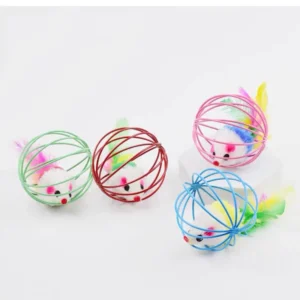 Popular Colorful Mouse in Cage Cat Toy Within Sand Interactive Chase Cat Mouse Toy