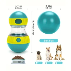 Interactive dog snack dispenser toy, suitable for all types of slow feeders, plastic pet toys, bringing fun and healthy eating