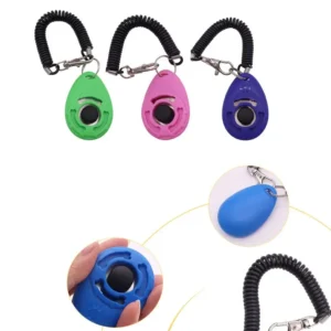 Dog Training Clicker Pet Cat Dog Click Trainer Use for Cat Puppy Birds Horses Aid Adjustable Wrist Strap Sound Key Chain