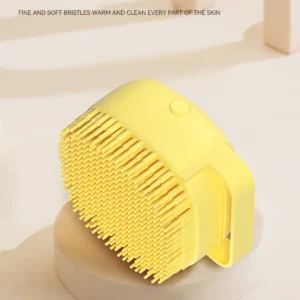 Dog Bathing Brush Pet Massage Brush Shampoo Dispenser Soft Silicone Brush Rubber Bristle for Dogs and Cats Shower Grooming Tool