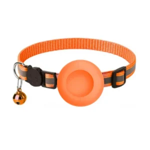 Cute Cat Collar Airtag Breakaway Reflective Kitten Collar with Bell for Apple Air Tag Holder Bell Nylon Silicone Collar for Cats