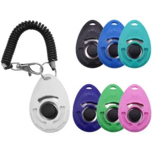 Dog Training Clicker Pet Cat Dog Click Trainer Use for Cat Puppy Birds Horses Aid Adjustable Wrist Strap Sound Key Chain