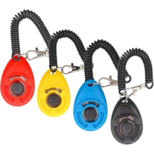 Dog Training Clicker Pet Cat Dog Click Trainer Use for Cat Puppy Birds Horses Aid Adjustable Wrist Strap Sound Key Chain