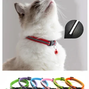 2Pcs/Pack 12 Colors Reflective Adjustable Cats And Small Dogs Collars With Bells Pet Supplies