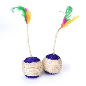 Interactive Sisal Cat Scratching Ball Toy Anti-Bite Teething Kitten Pet Supplies with Teeth Cleaning Feature Sound Making
