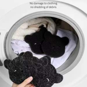 2 /4 Sets Of Household Pet Hair Remover, Machine Washed Bear Sticky Sponge, Reusable, Suitable For Washing Machine, Dryer, Black