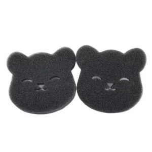 2 /4 Sets Of Household Pet Hair Remover, Machine Washed Bear Sticky Sponge, Reusable, Suitable For Washing Machine, Dryer, Black