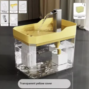 USB Cat Water Fountain with Auto Filter Transparent Anti-Dry Burning Recirculating Dispenser Includes Pump for Cats