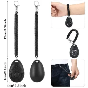 Dog Training Clicker Pet Cat Dog Click Trainer Use for Cat Puppy Birds Horses Aid Adjustable Wrist Strap Sound Key Chain