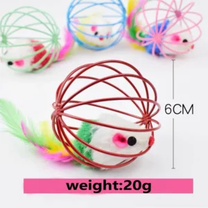 Popular Colorful Mouse in Cage Cat Toy Within Sand Interactive Chase Cat Mouse Toy
