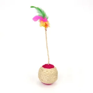 Interactive Sisal Cat Scratching Ball Toy Anti-Bite Teething Kitten Pet Supplies with Teeth Cleaning Feature Sound Making