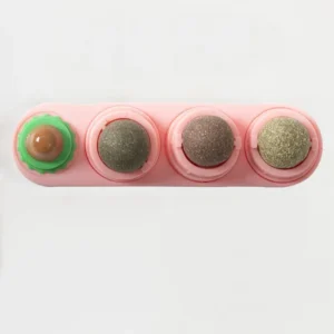 4 in 1 Rotating Catnip Silver Vine Ball Teeth Cleaning Acne Prevention Digestive Health Wall Stick on Toy Edible Safe Material