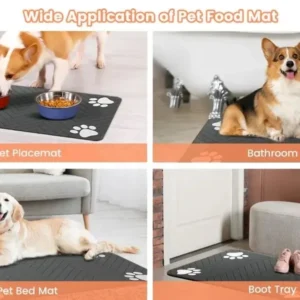 Absorbent Pet Mat S/M/L, Waterproof Non-Slip for Dog and Cat Bowls