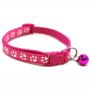 Pet Collar With Bell Cartoon Footprint Colorful Dog Puppy Cat Accessories Kitten Collar Adjustable Safety Bell Ring Necklace Pet