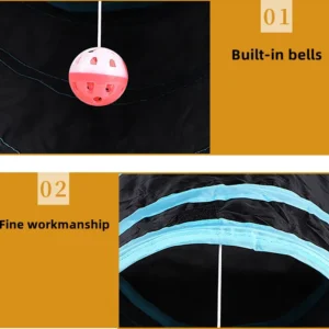 Cat Tunnel Pet Supplies Cat S T Pass Play Tunnel Foldable Cat Tunnel Cat Toy Breathable Drill Barrel for Indoor loud paper