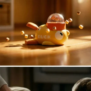 Dog 2-in-1 Interactive Toy Pet Automatic Food Treat Dispenser Cartoon Duck Design Slow Food Pet Snack Feeder for Dog Training