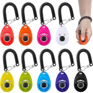 Dog Training Clicker Pet Cat Dog Click Trainer Use for Cat Puppy Birds Horses Aid Adjustable Wrist Strap Sound Key Chain