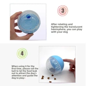Treat Ball Dog Treat Dispenser Toy Ball Interactive Dog Toy - 4" Dog Food Toy Stimulation, Slow Feeder